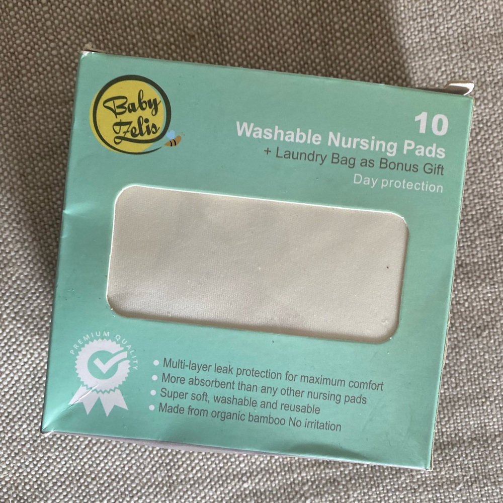 Baby Zelis Reusable Washable Organic Bamboo Nursing Pads (10)